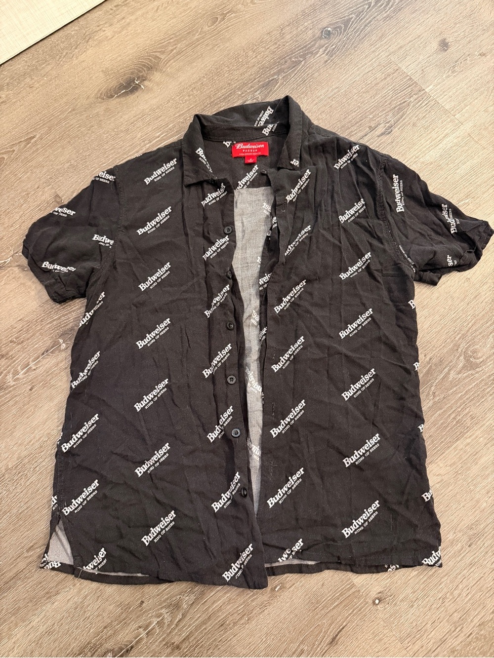 Pac Sun Budweiser Black Logo Button-Up Shirt
